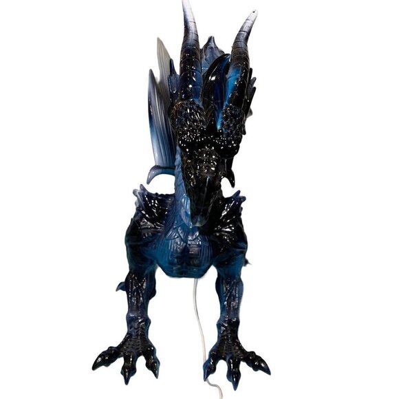Pan Asian Creations Ltd. Wind Dragon Blue 19 in LED Eyes Blue Plastic Decorative - Picture 8 of 12